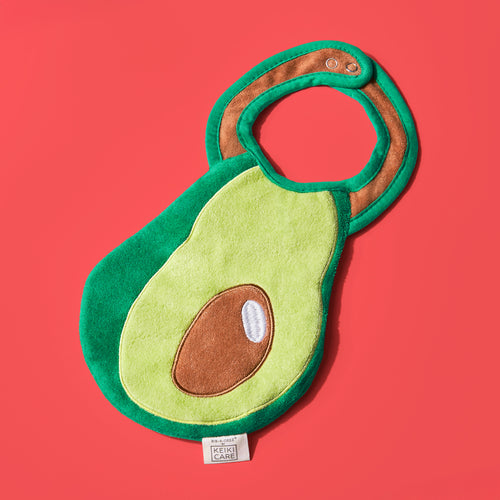 Bib-A-Deez Avocado Drool Bib flat lay